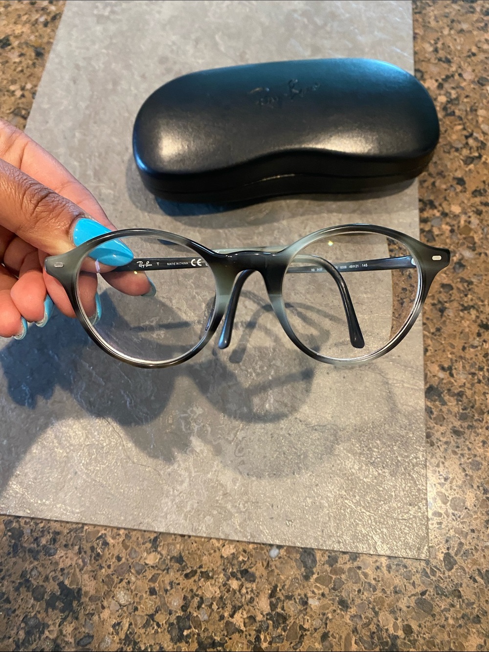 Kids Ray-Ban Round Optical Glasses in Olive and Cream Gradient